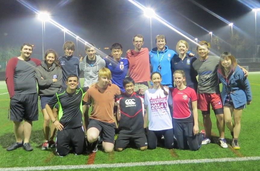 With touch rugby team members