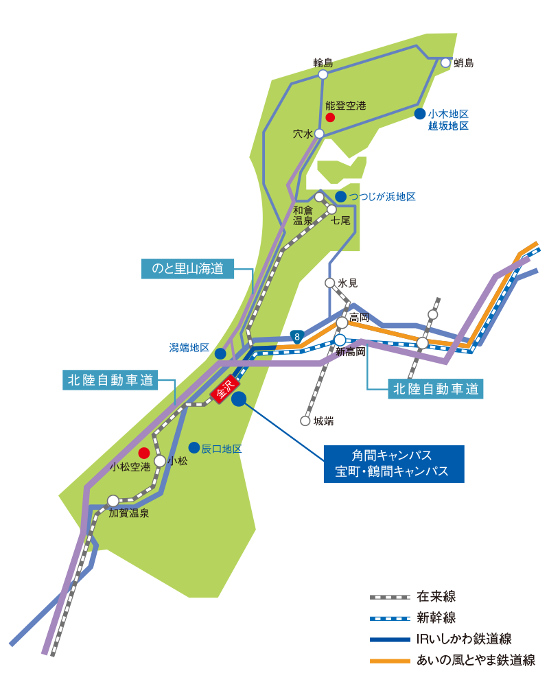 石川県キャンパス広域マップ